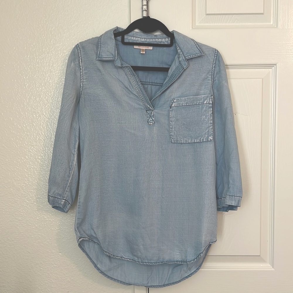 Skies are Blue Chambray top - xs